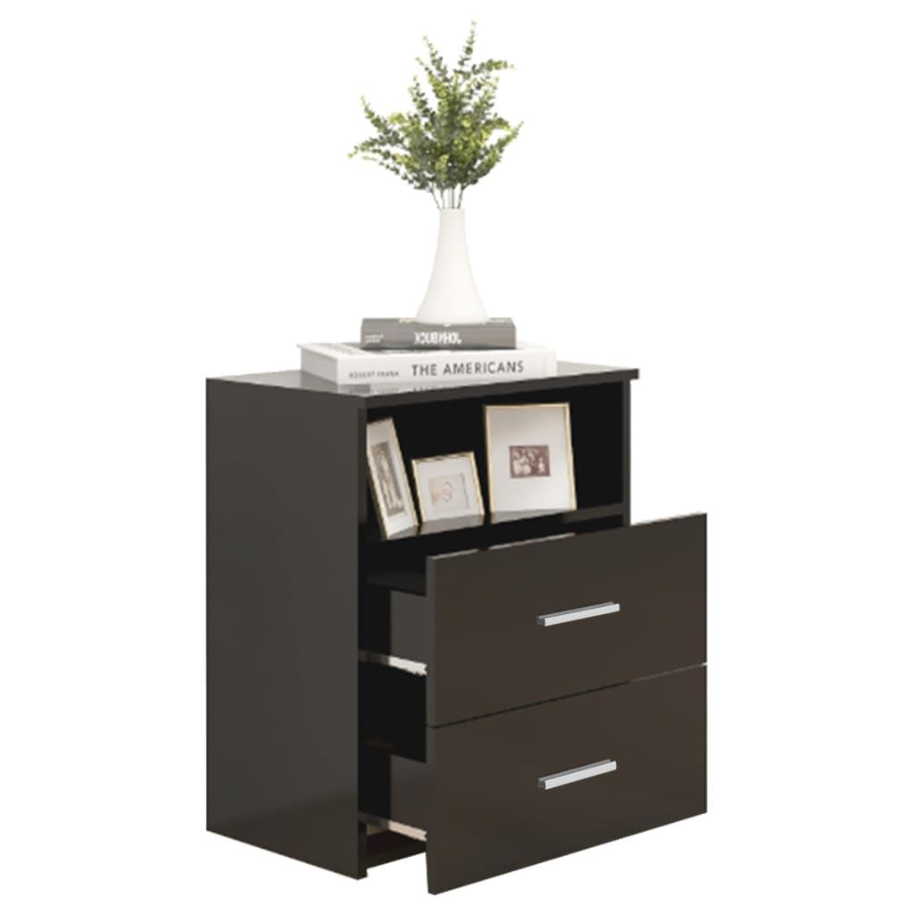 Bedside Table Black 50x32x60 cm