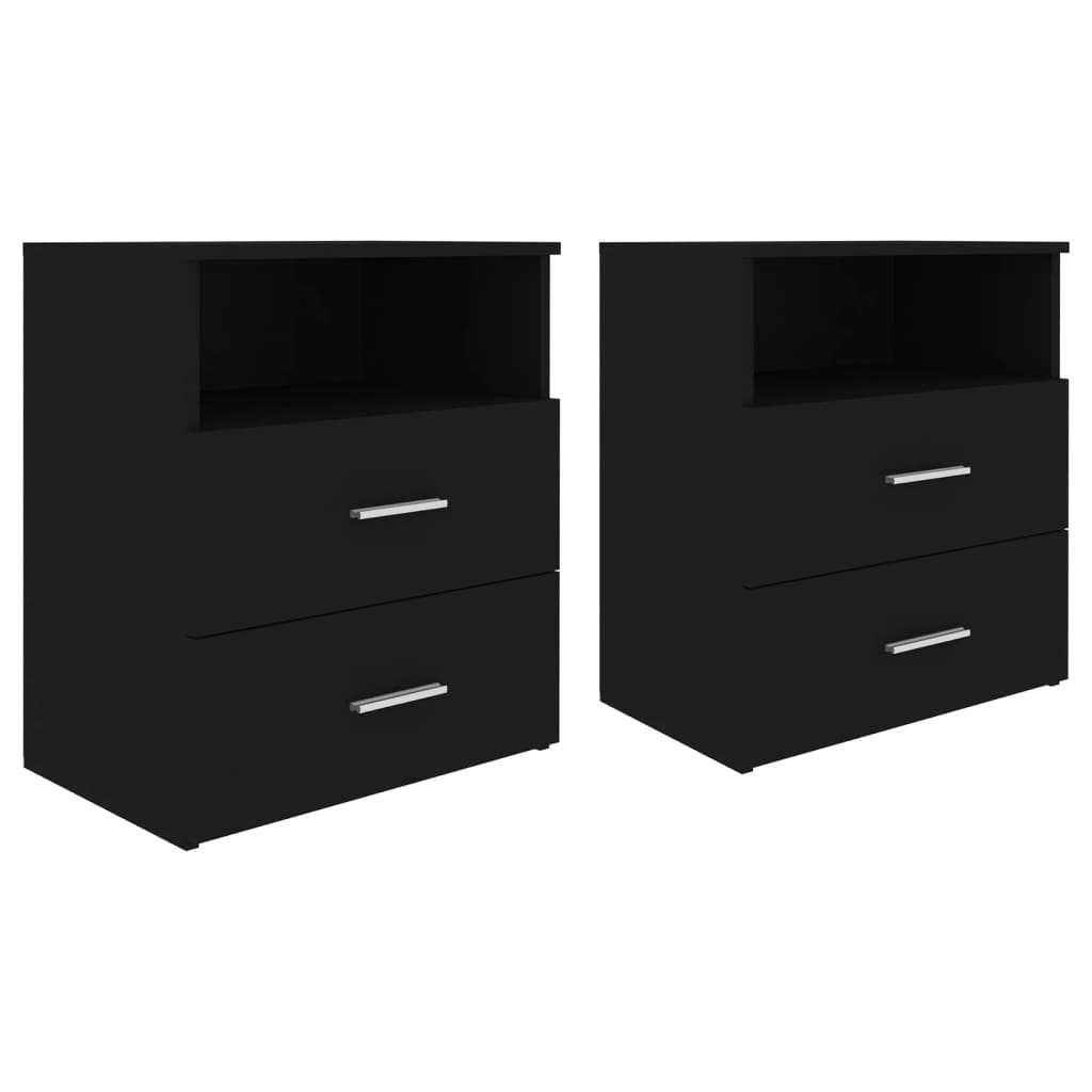 Tables de chevet 2 pièces Noir 50x32x60 cm