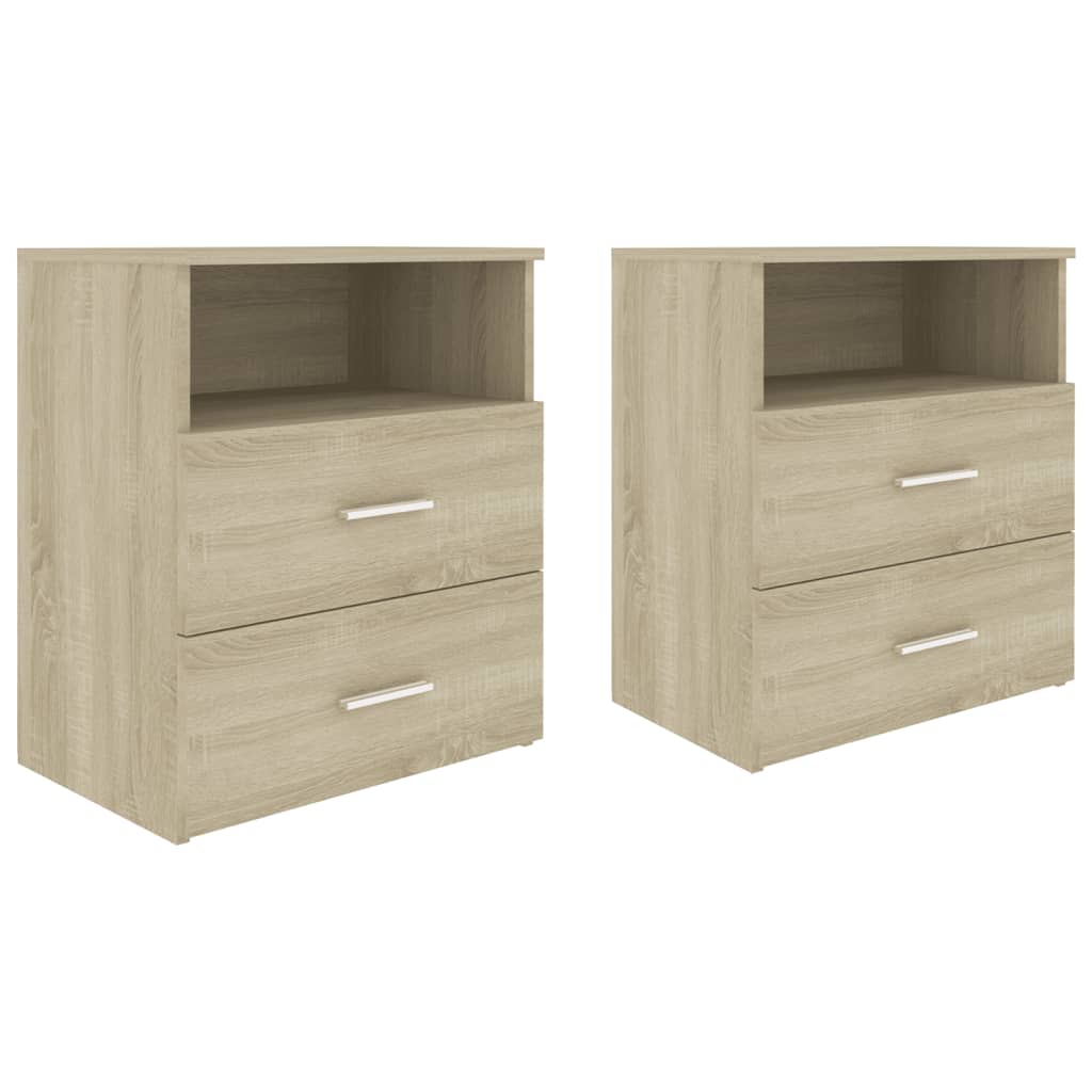 Tables de chevet 2 pcs. Chêne Sonoma 50x32x60 cm