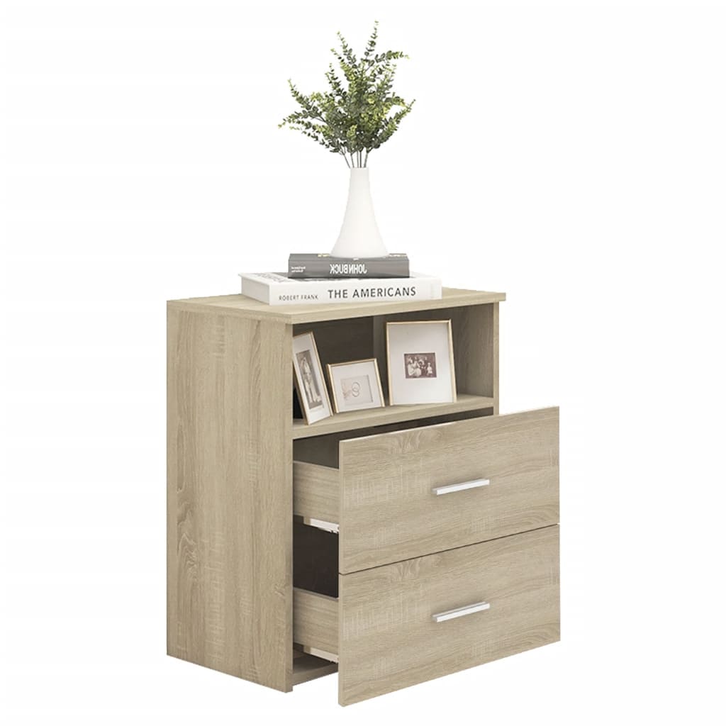 Tables de chevet 2 pcs. Chêne Sonoma 50x32x60 cm