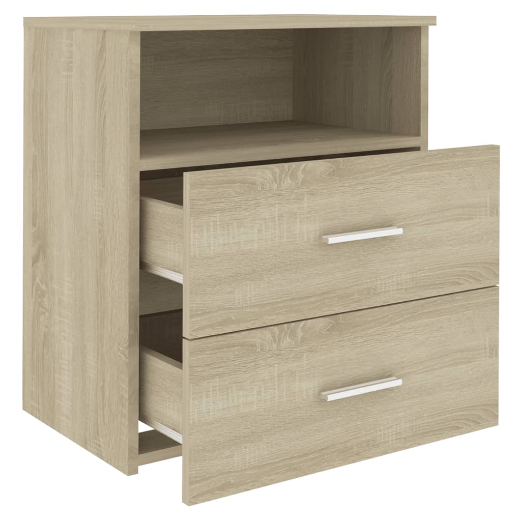Tables de chevet 2 pcs. Chêne Sonoma 50x32x60 cm