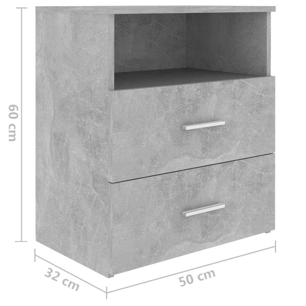 Bedside tables 2 pcs. Concrete gray 50x32x60cm