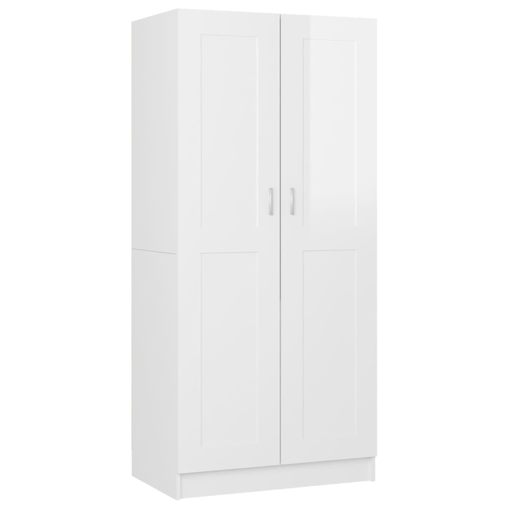 Kleiderschrank Hochglanz-Weiß 82,5x51,5x180 cm Holzwerkstoff