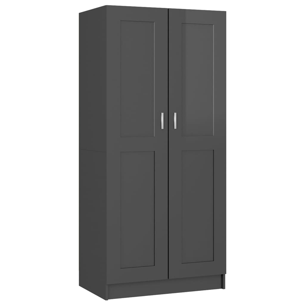 Kleiderschrank Hochglanz-Grau 82,5x51,5x180 cm Holzwerkstoff