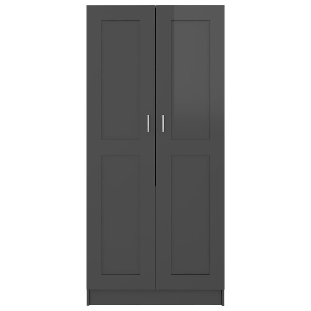 Kleiderschrank Hochglanz-Grau 82,5x51,5x180 cm Holzwerkstoff