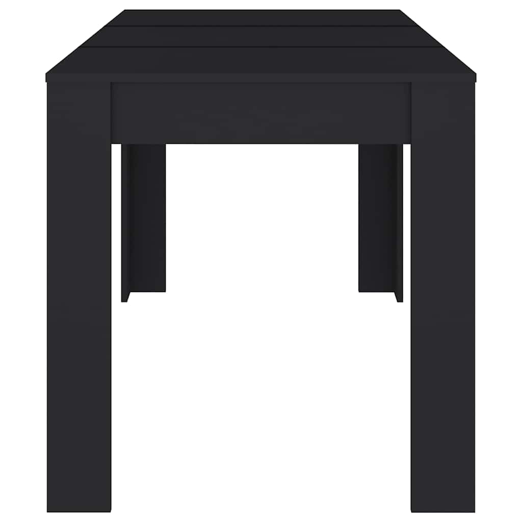 Table à manger noire 140x74,5x76 cm en bois