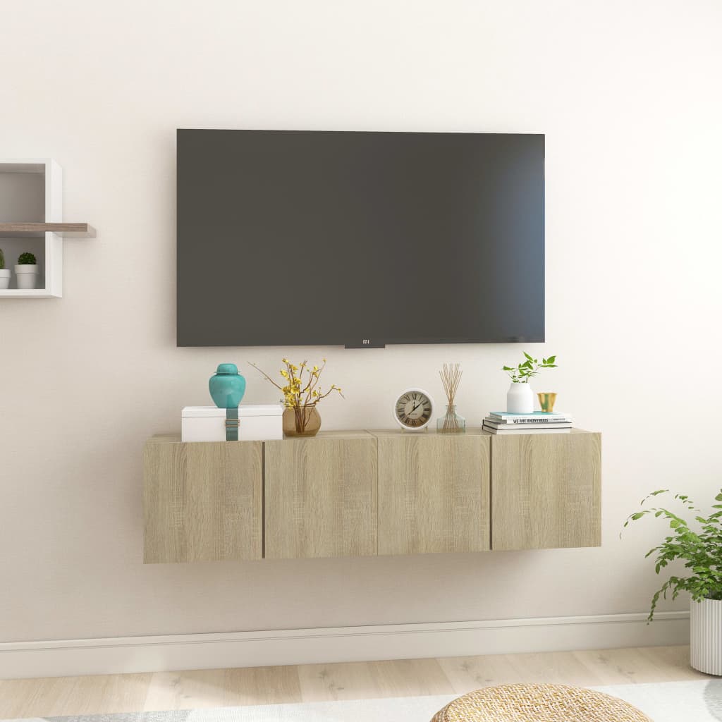TV wall cabinets 2 pcs. Sonoma oak 60x30x30 cm