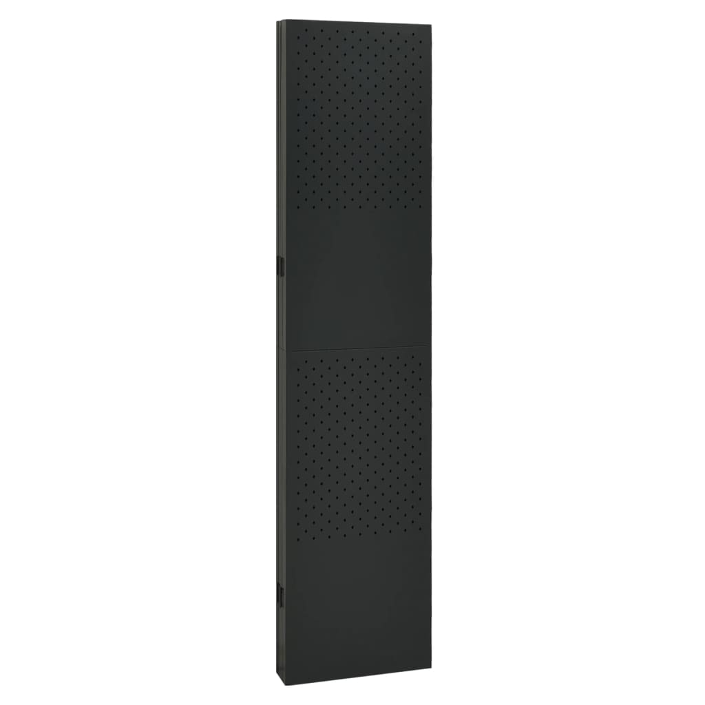 5-tlg. Raumteiler Schwarz 200x180 cm Stahl