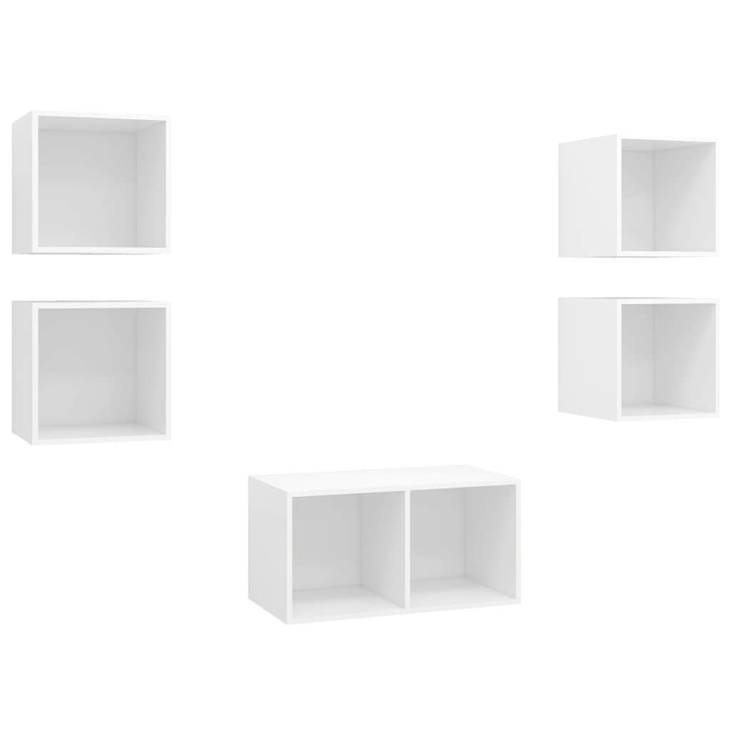 5-tlg. TV-Schrank-Set Weiß Holzwerkstoff
