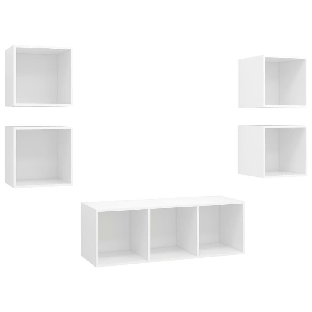 5-tlg. TV-Schrank-Set Weiß Holzwerkstoff