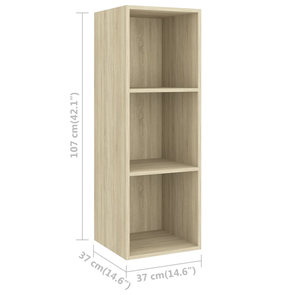 Ensemble de meubles TV 3 pièces en bois de chêne Sonoma