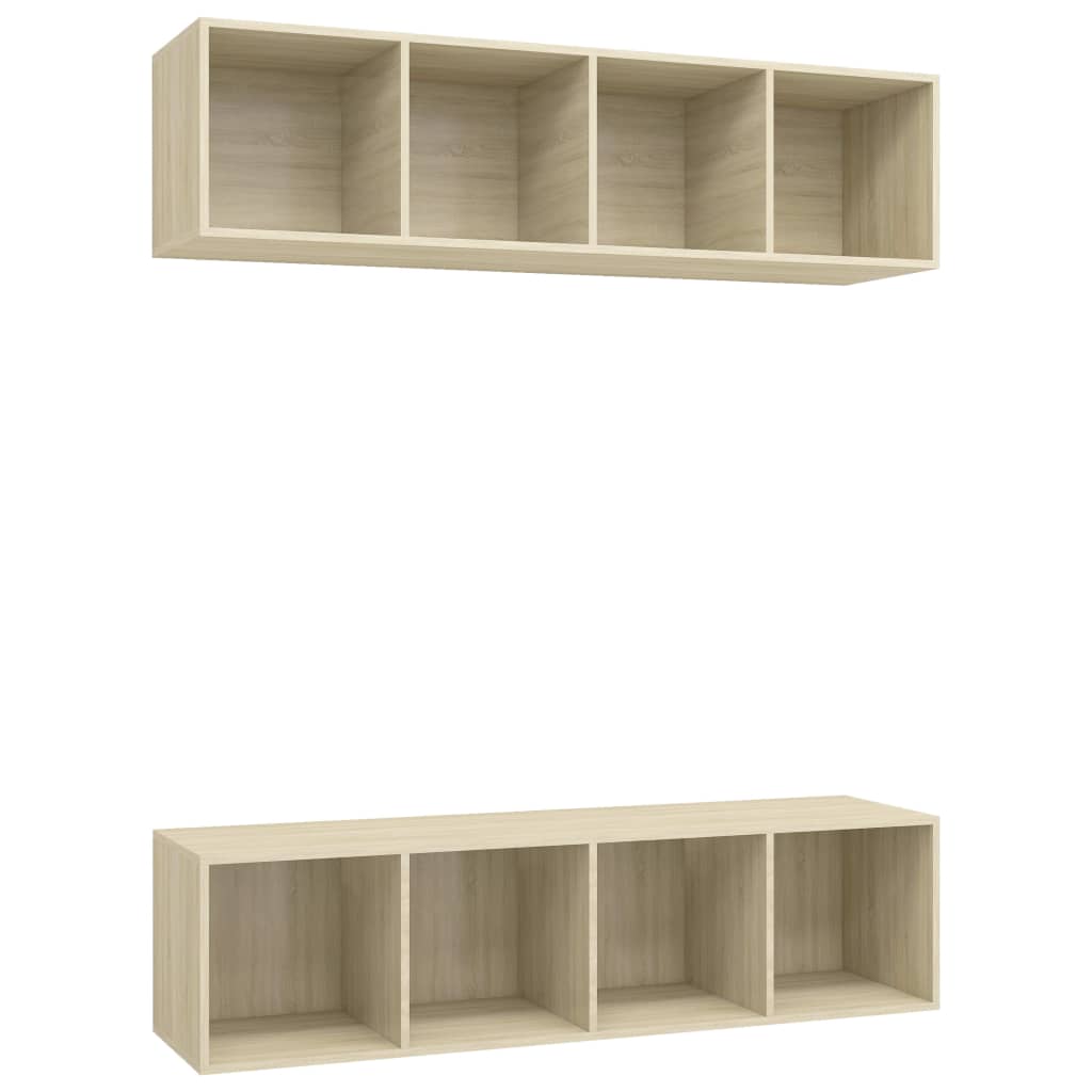 Meubles TV muraux (2 pièces) en chêne Sonoma