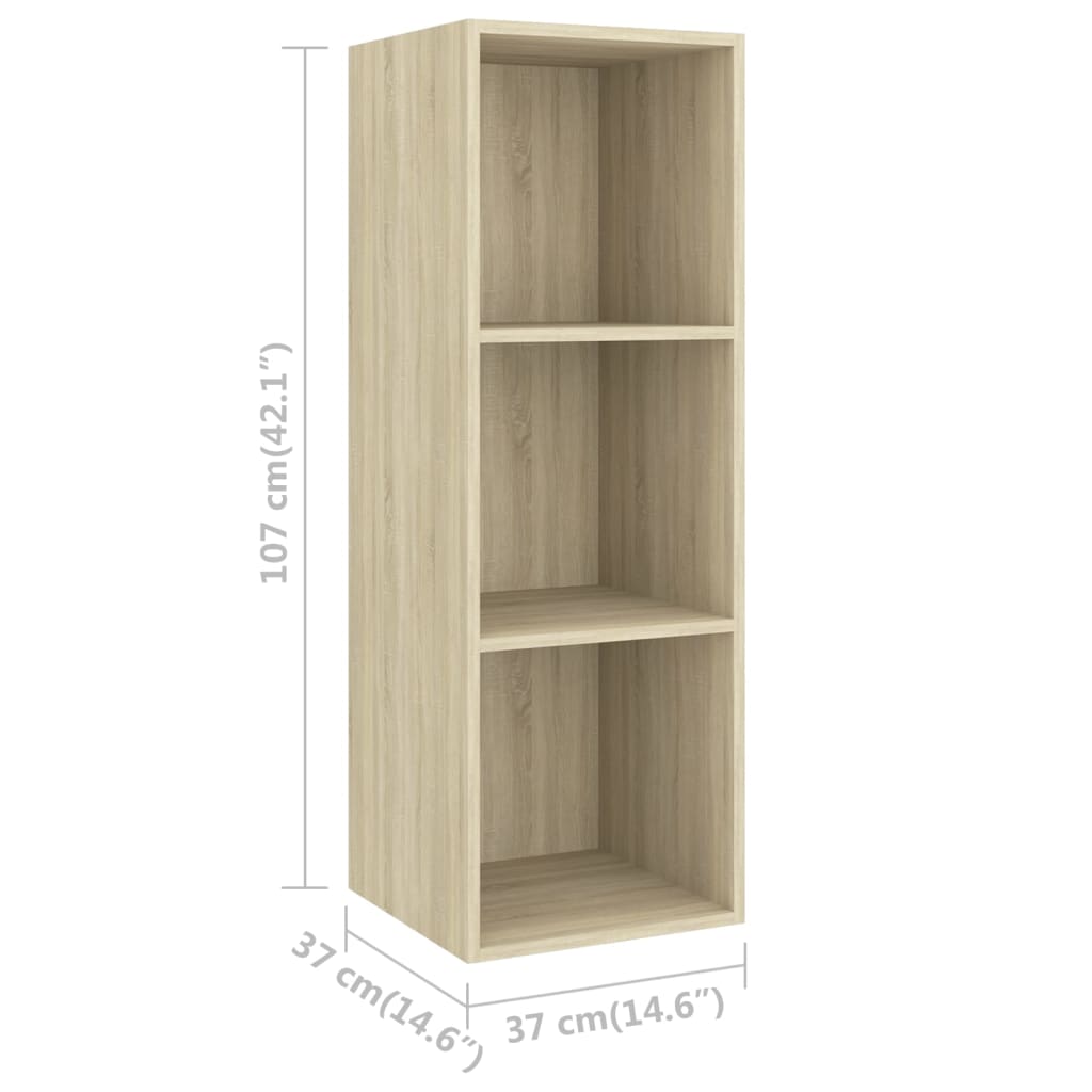 Ensemble de meubles TV 2 pièces en bois de chêne Sonoma