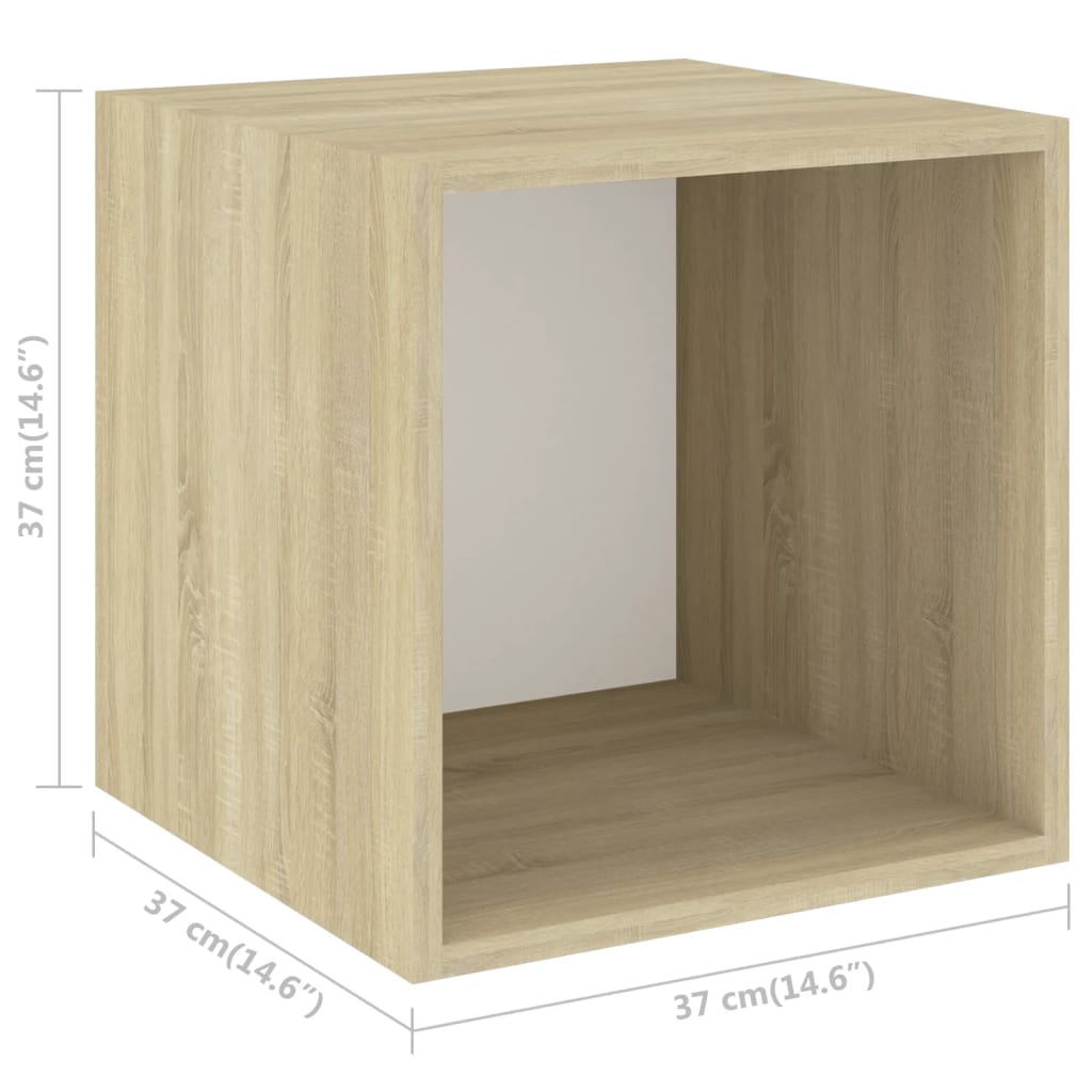 2-tlg. TV-Schrank-Set Weiß Sonoma-Eiche Holzwerkstoff