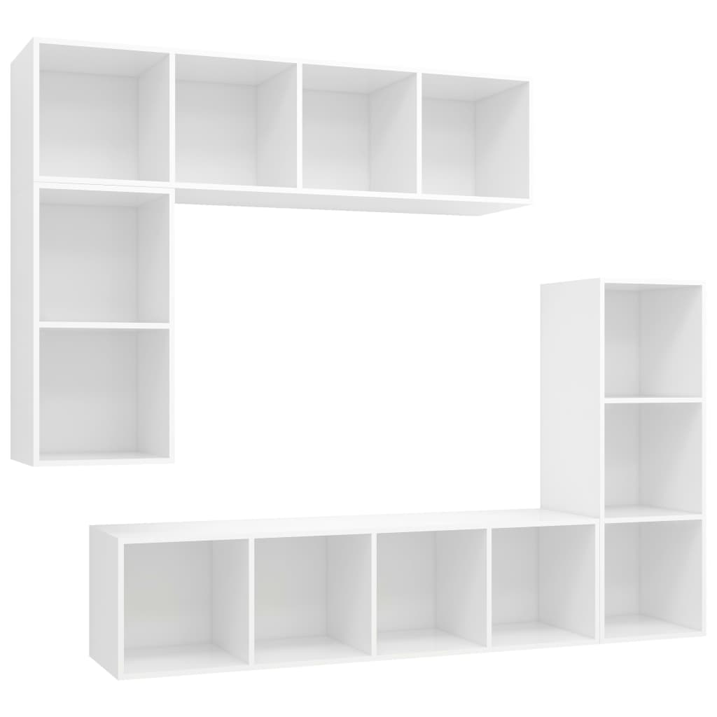 Ensemble de meubles TV 4 pièces en bois blanc