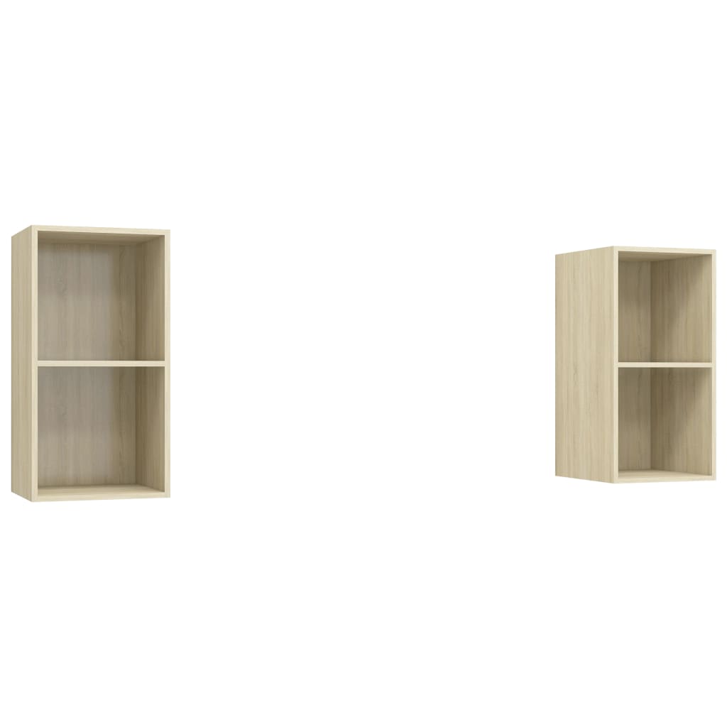 Meubles TV muraux (2 pièces) en chêne Sonoma