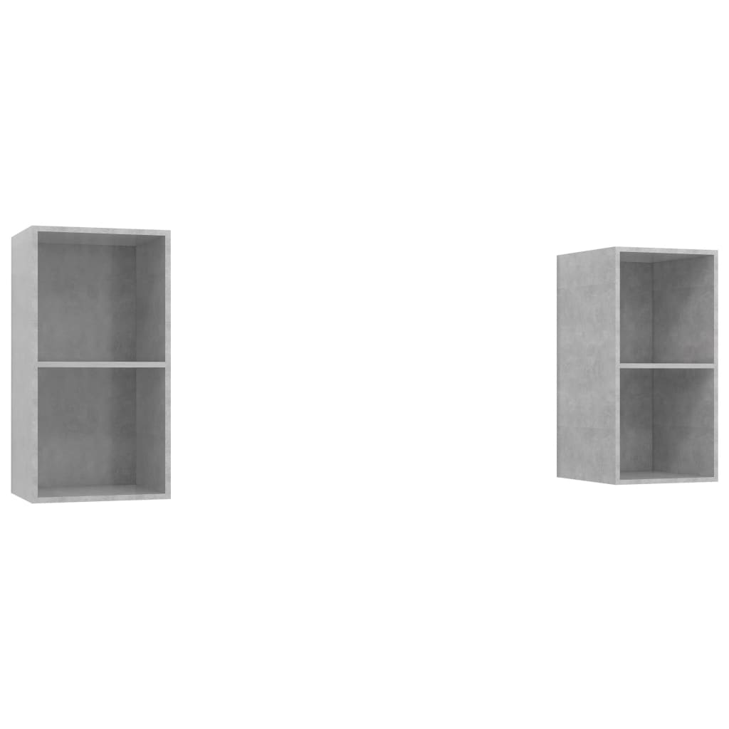 Meubles TV muraux (2 pièces) en bois gris béton