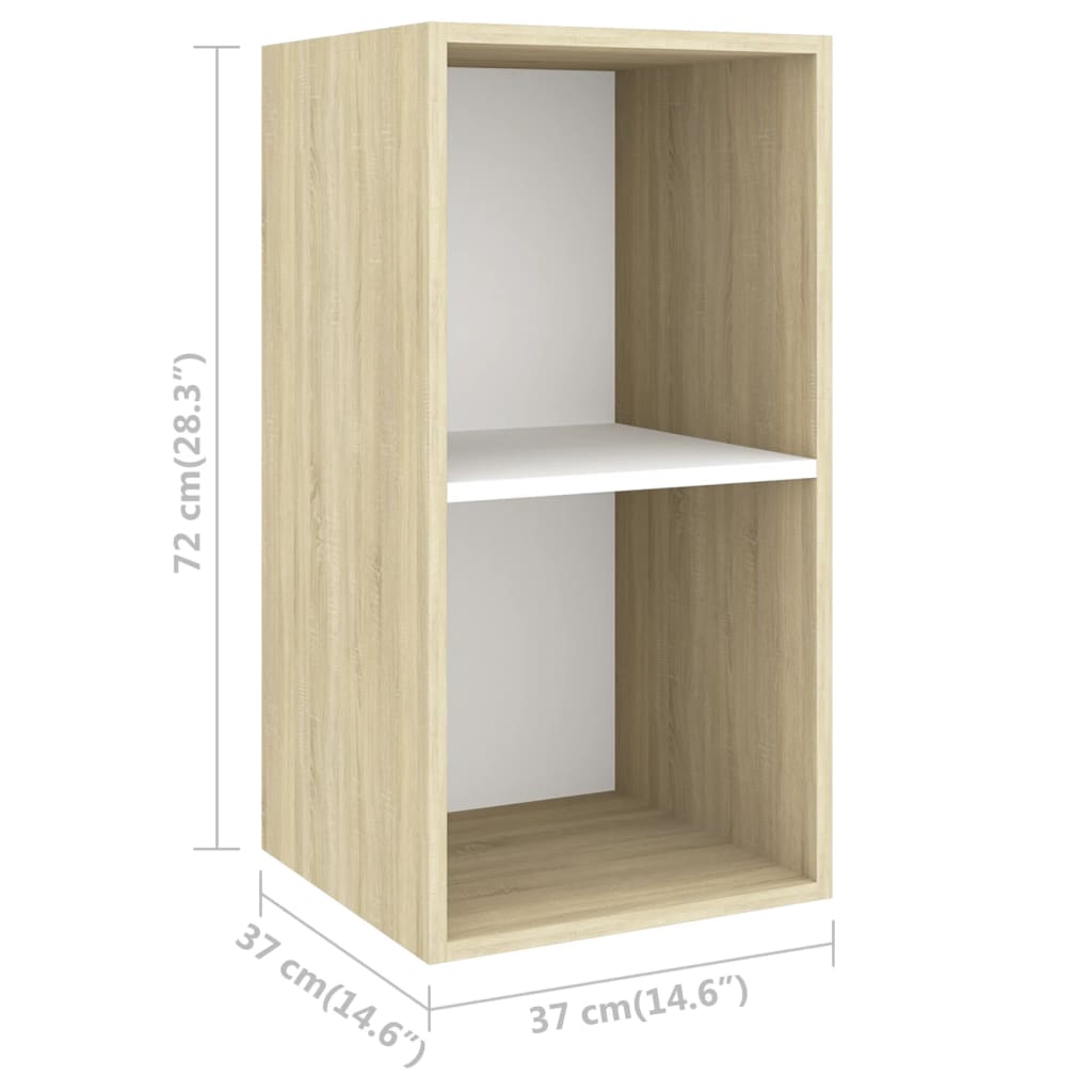 TV wall cabinets 2 pcs. White Sonoma oak wood material