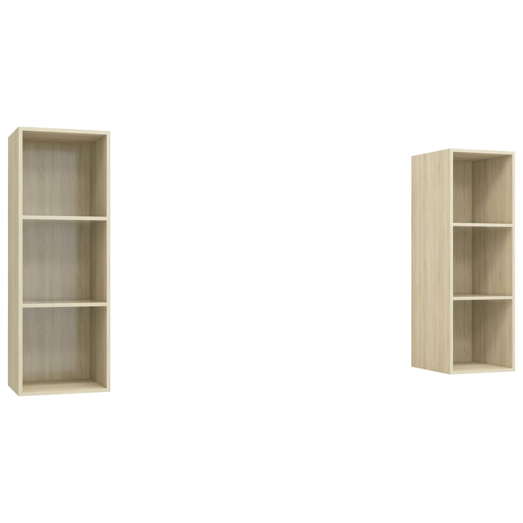 Meubles TV muraux (2 pièces) en chêne Sonoma