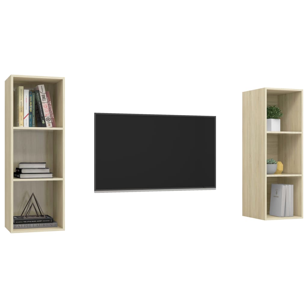 Meubles TV muraux (2 pièces) en chêne Sonoma