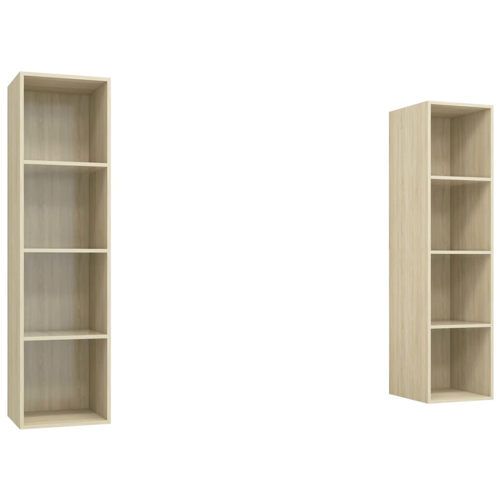 Meubles TV muraux (2 pièces) en chêne Sonoma