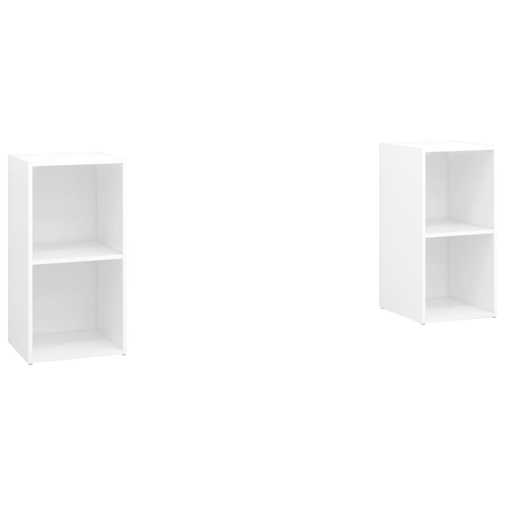 Meubles TV, lot de 2, blanc, 72 x 35 x 36,5 cm, en bois