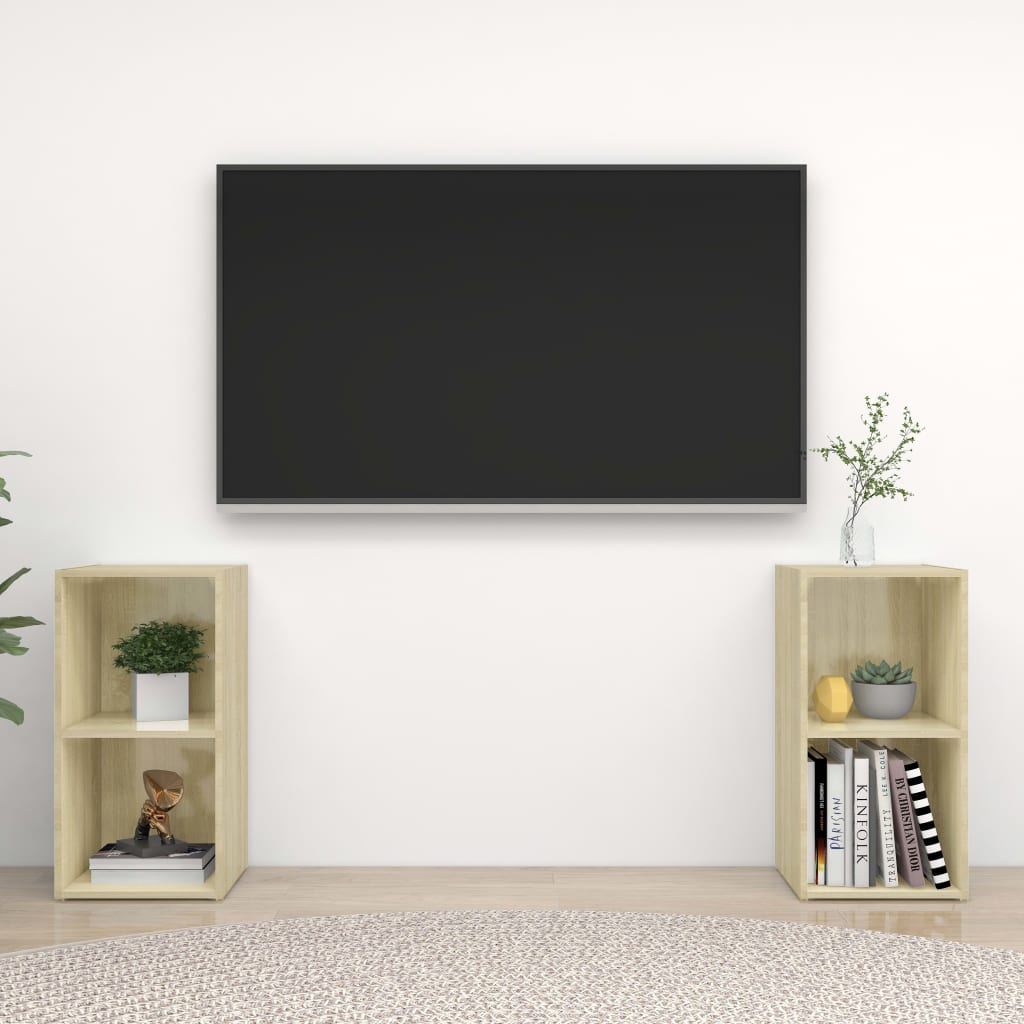 TV cabinets 2 pcs. Sonoma oak 72x35x36.5 cm wood material