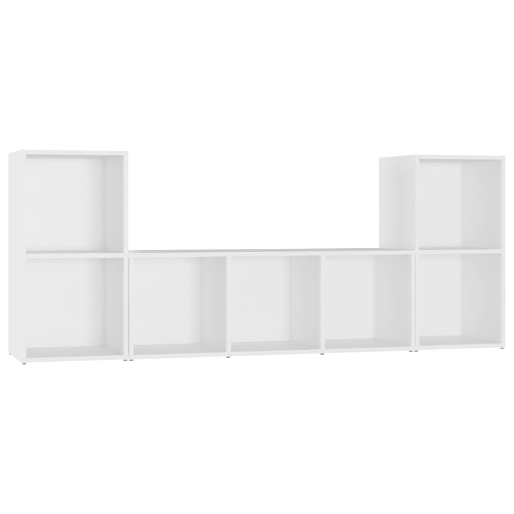 Ensemble de meubles TV 3 pièces en bois blanc