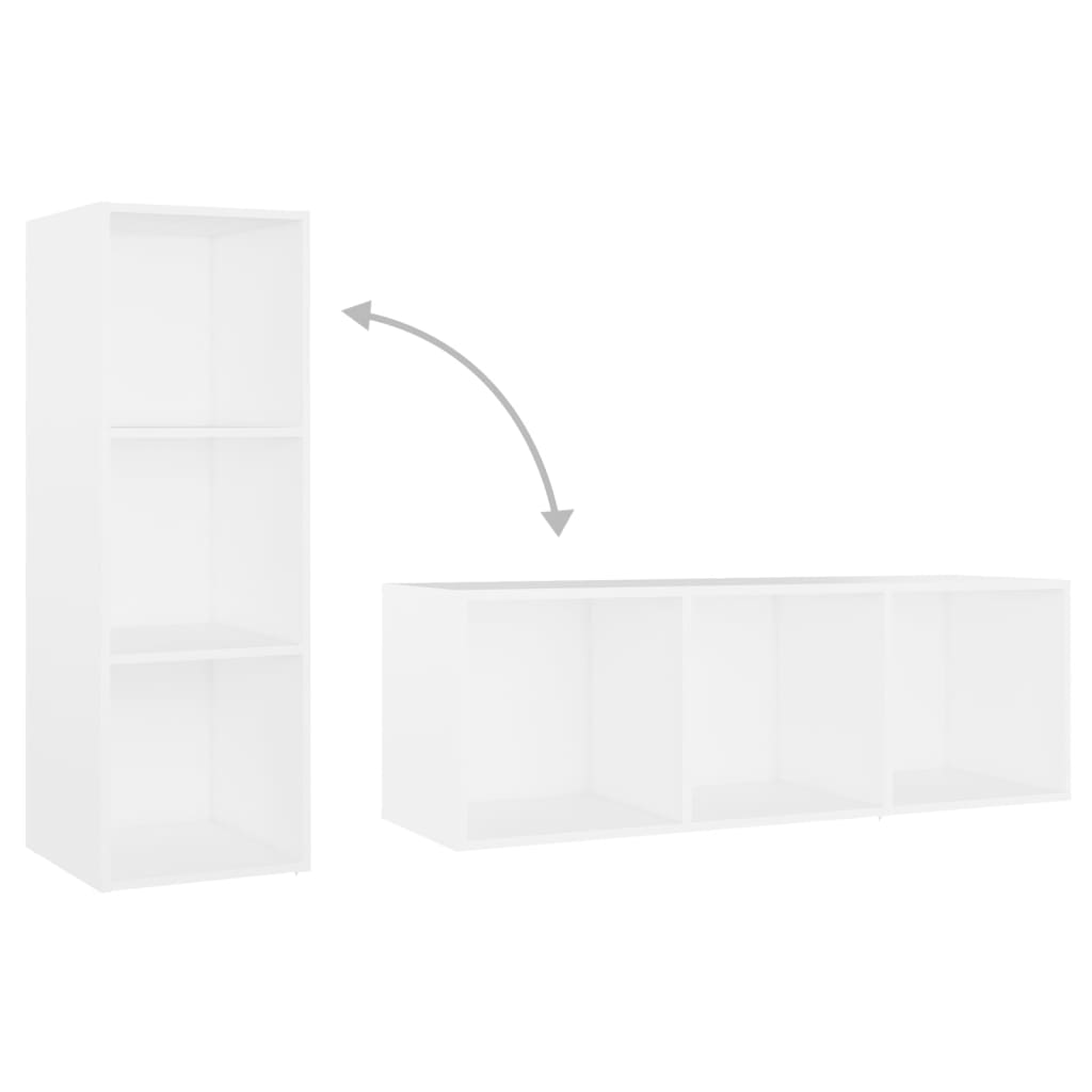 Ensemble de meubles TV 3 pièces en bois blanc