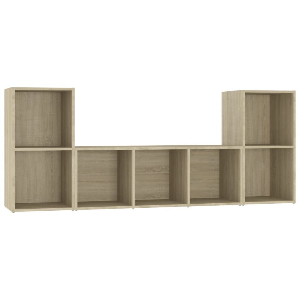 Ensemble de meubles TV 3 pièces en bois de chêne Sonoma