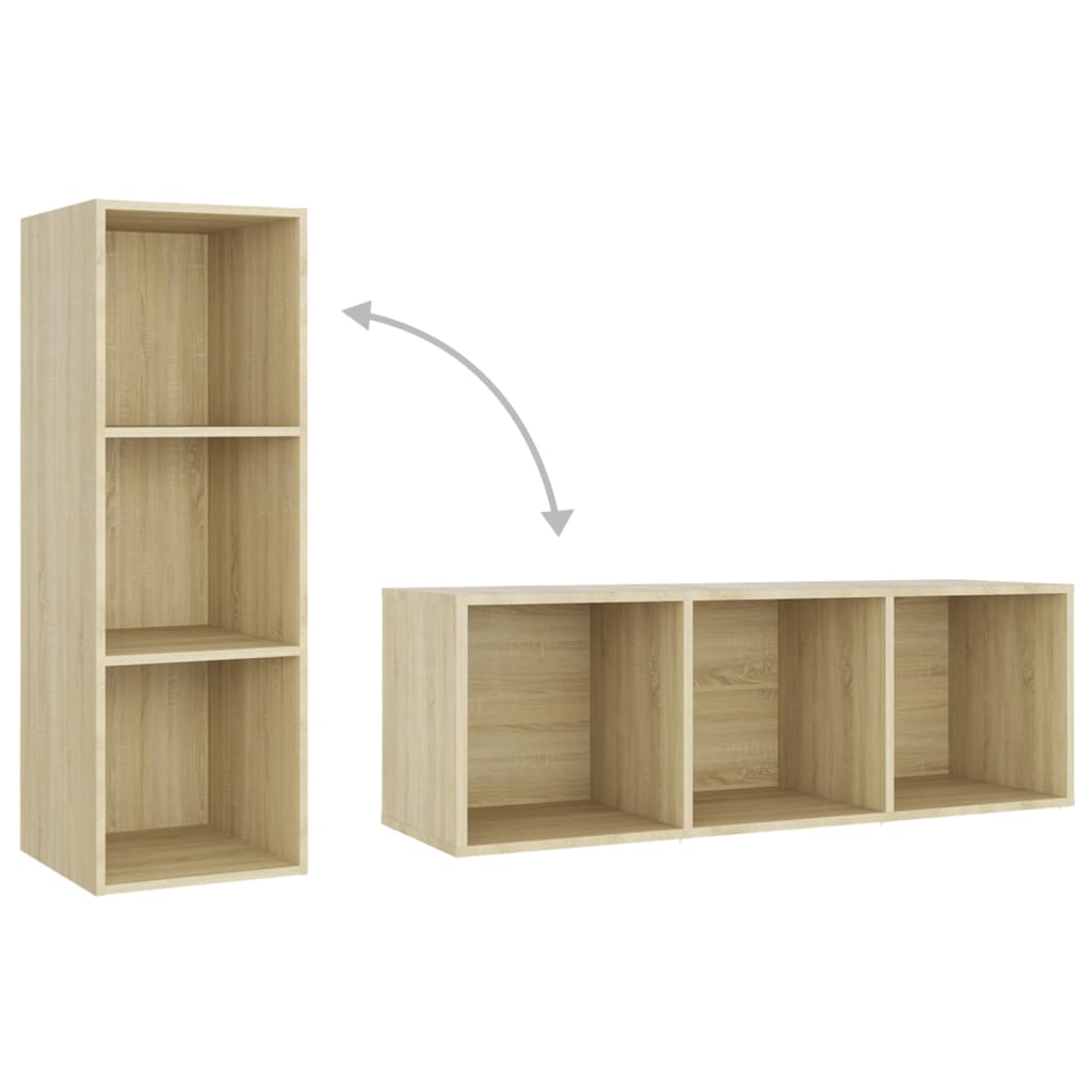 Ensemble de meubles TV 3 pièces en bois de chêne Sonoma