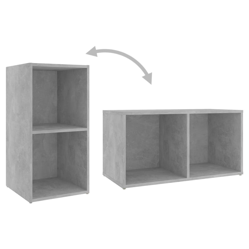 Ensemble de meubles TV 3 pièces en béton gris à base de bois