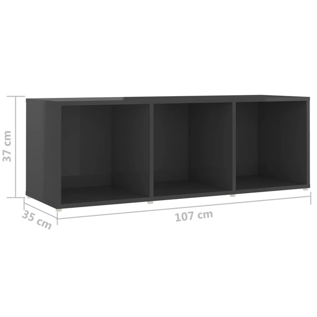 3-tlg. TV-Schrank-Set Hochglanz-Grau Holzwerkstoff