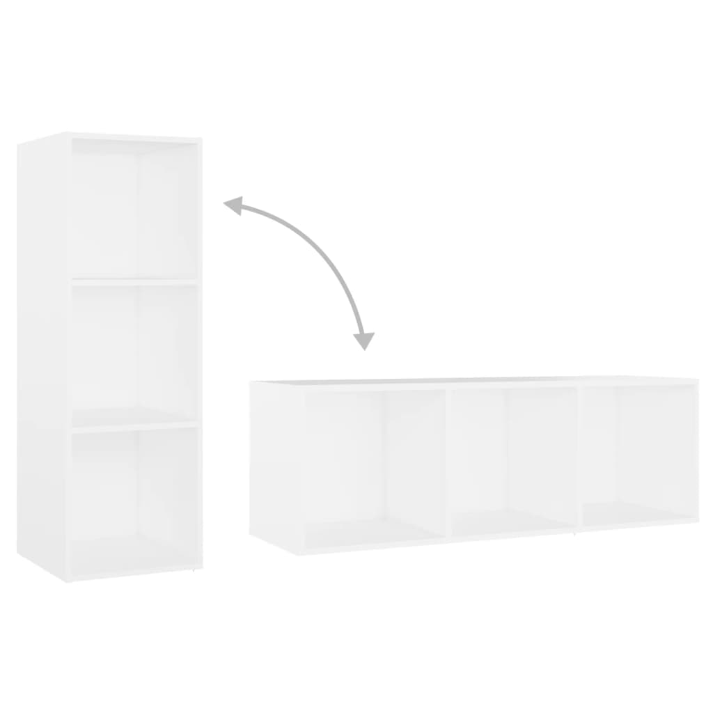 Ensemble de meubles TV 3 pièces en bois blanc