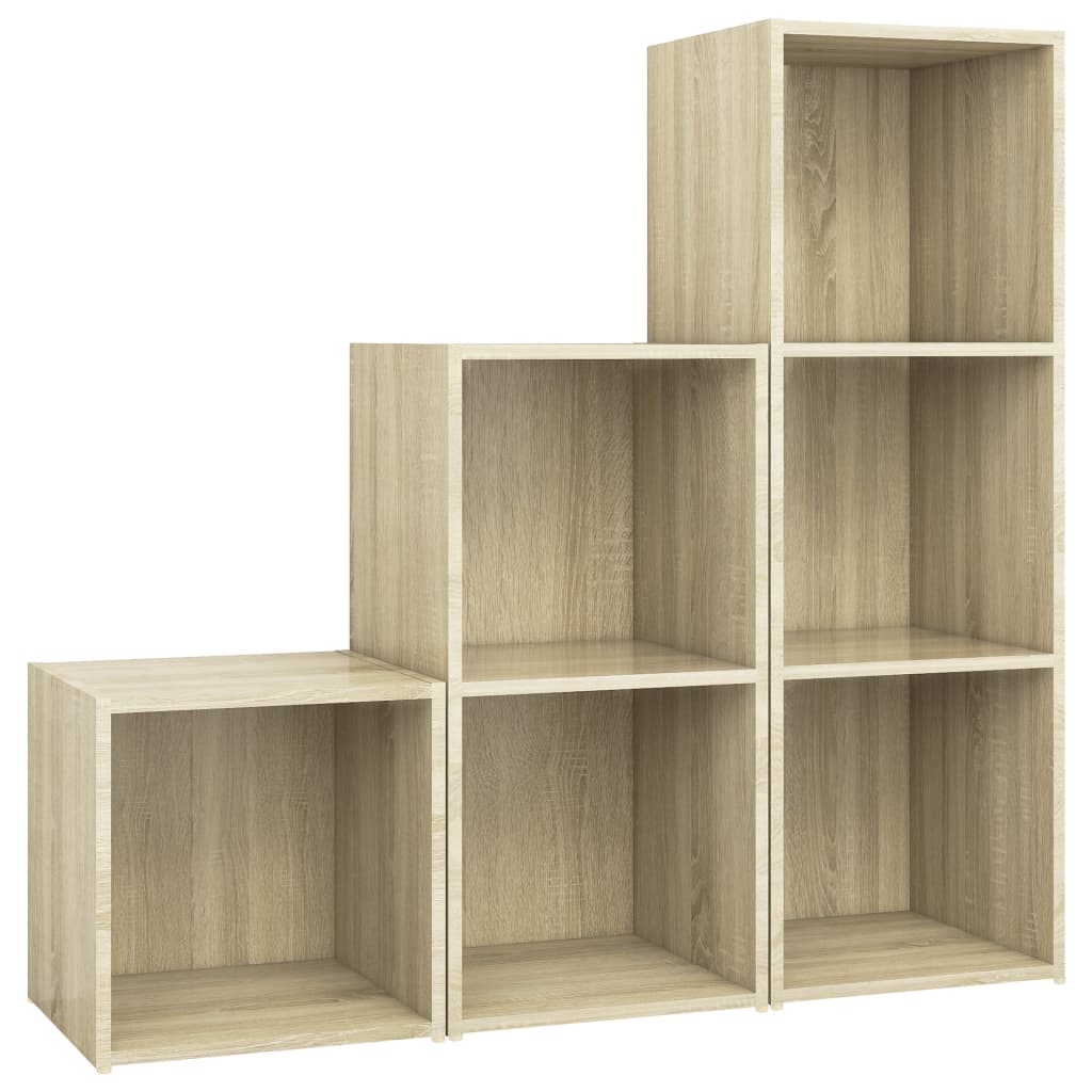 Ensemble de meubles TV 3 pièces en bois de chêne Sonoma