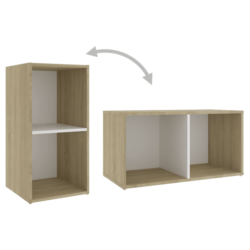 Ensemble de meubles TV 3 pièces en bois de chêne Sonoma blanc