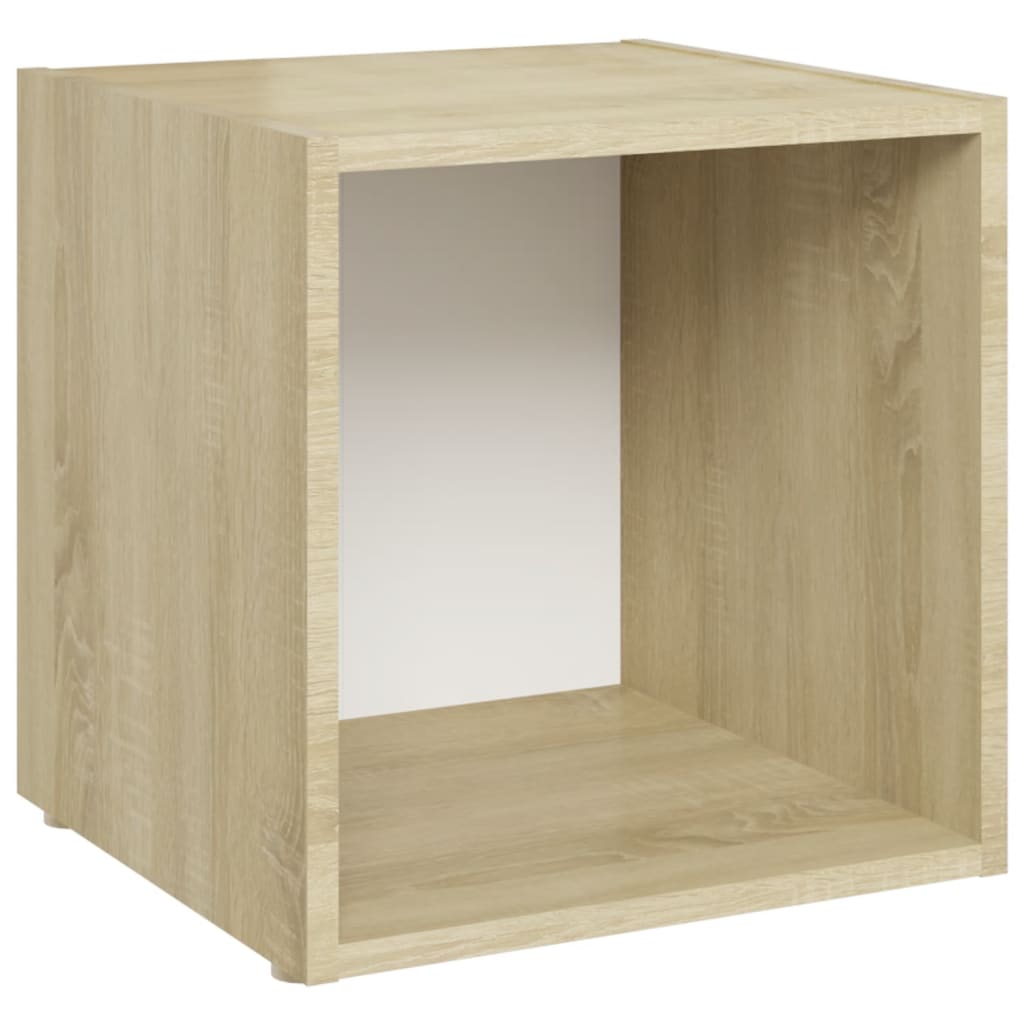 Ensemble de meubles TV 3 pièces en bois de chêne Sonoma blanc