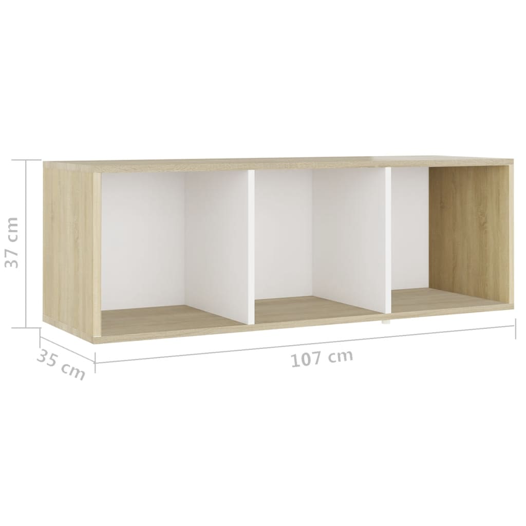 Ensemble de meubles TV 3 pièces en bois de chêne Sonoma blanc