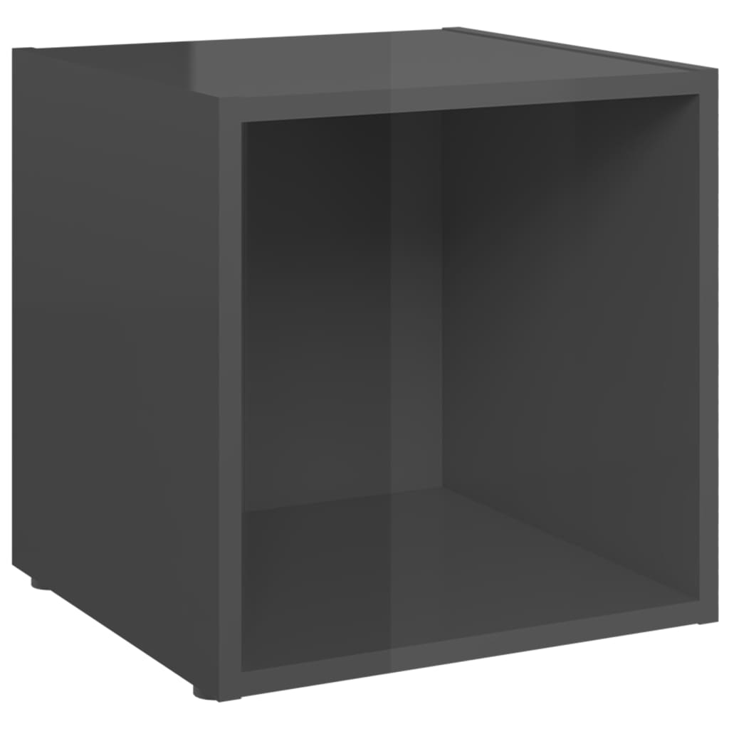3-tlg. TV-Schrank-Set Hochglanz-Grau Holzwerkstoff