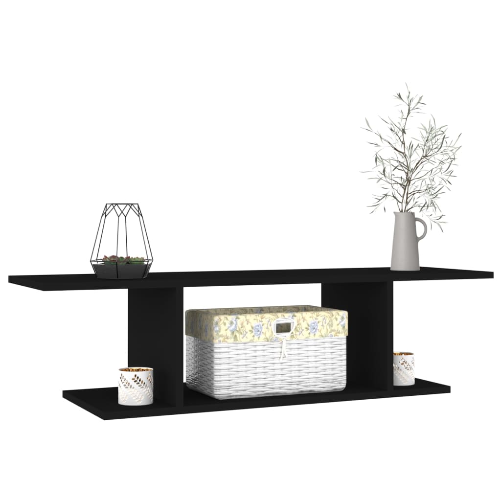 Meuble TV mural noir 103x30x26,5 cm