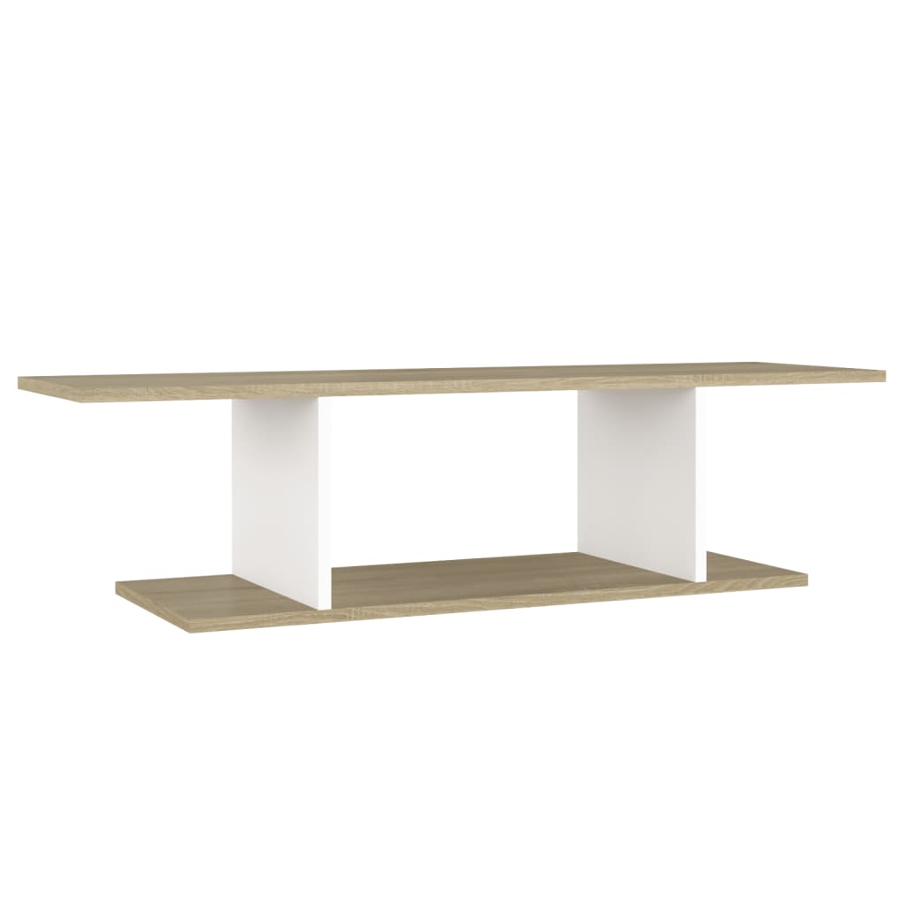 TV-Wandschrank Weiß Sonoma-Eiche 103x30x26,5 cm