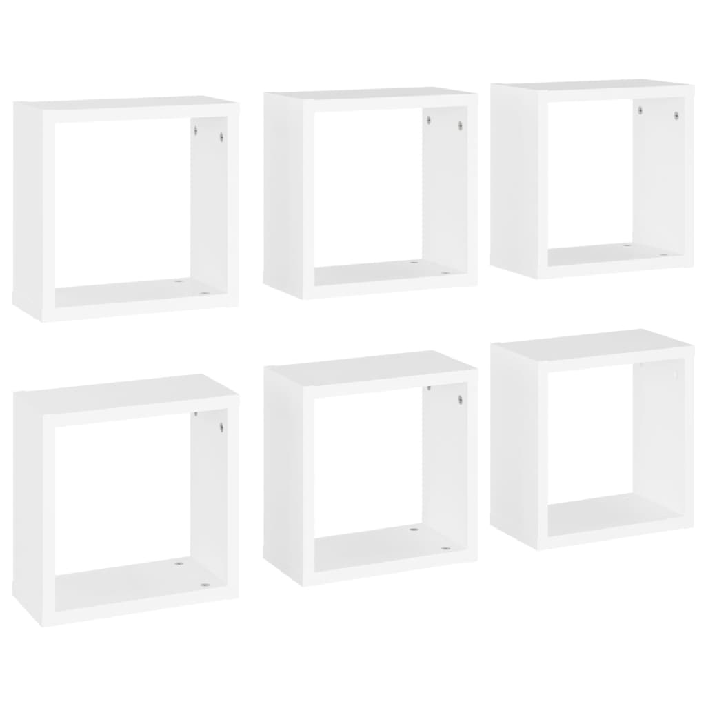 Étagères cubiques 6 pcs Blanc 30x15x30 cm