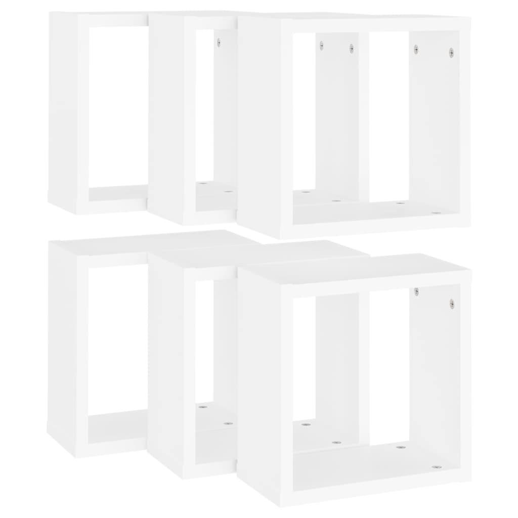 Étagères cubiques 6 pcs Blanc 30x15x30 cm