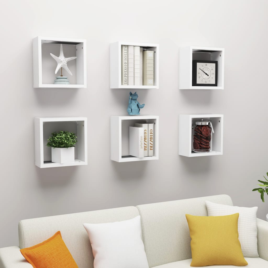 Étagères cubiques 6 pcs Blanc 30x15x30 cm