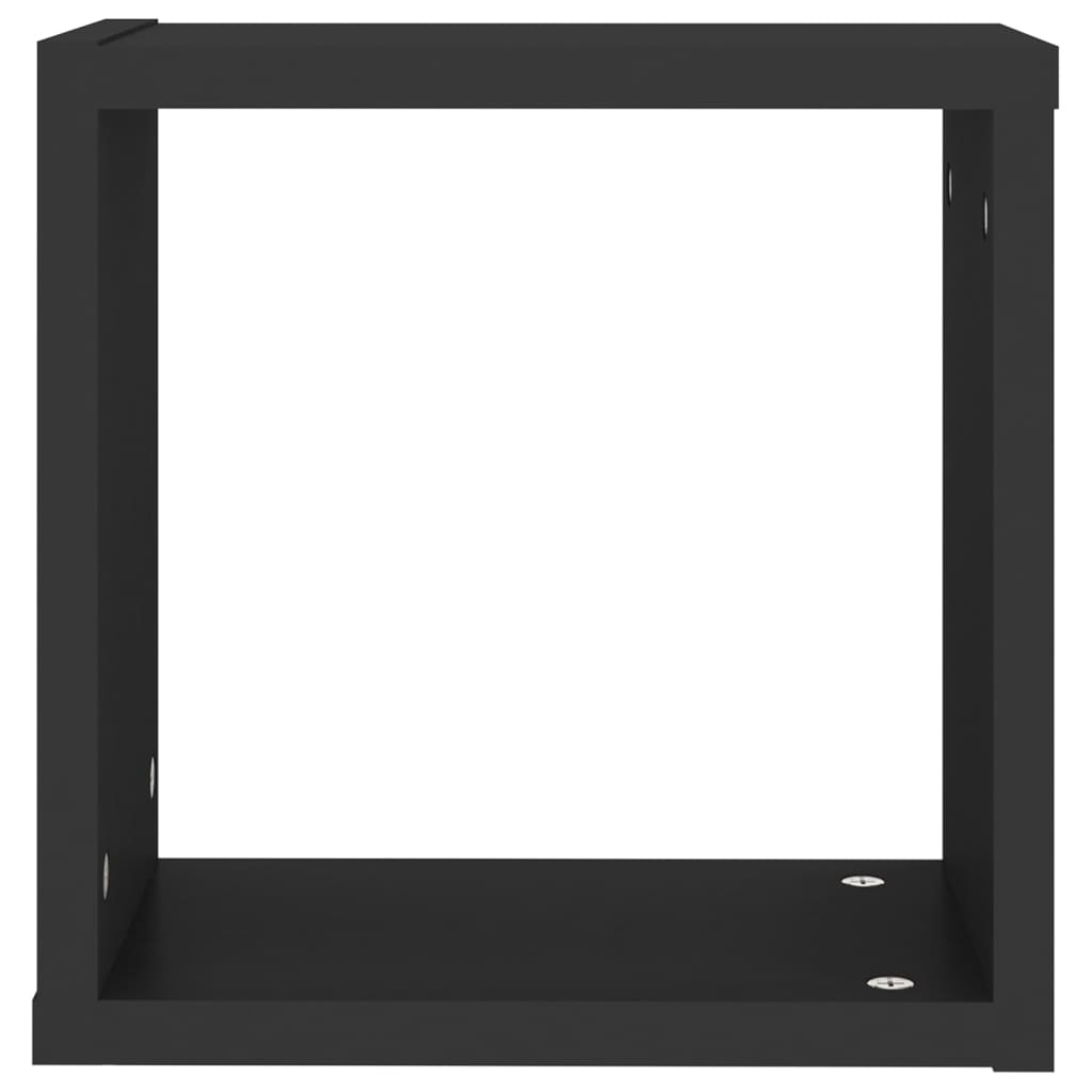 Cube Shelves 2 pcs. Black 30x15x30 cm