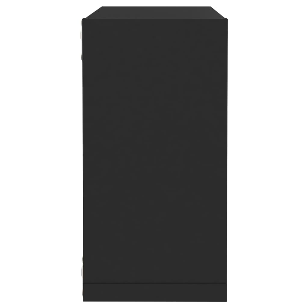 Cube Shelves 2 pcs. Black 30x15x30 cm
