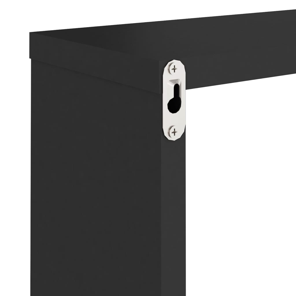 Cube Shelves 2 pcs. Black 30x15x30 cm