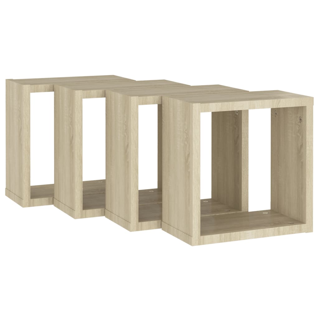Cube shelves 4 pcs. Sonoma oak 30x15x30 cm