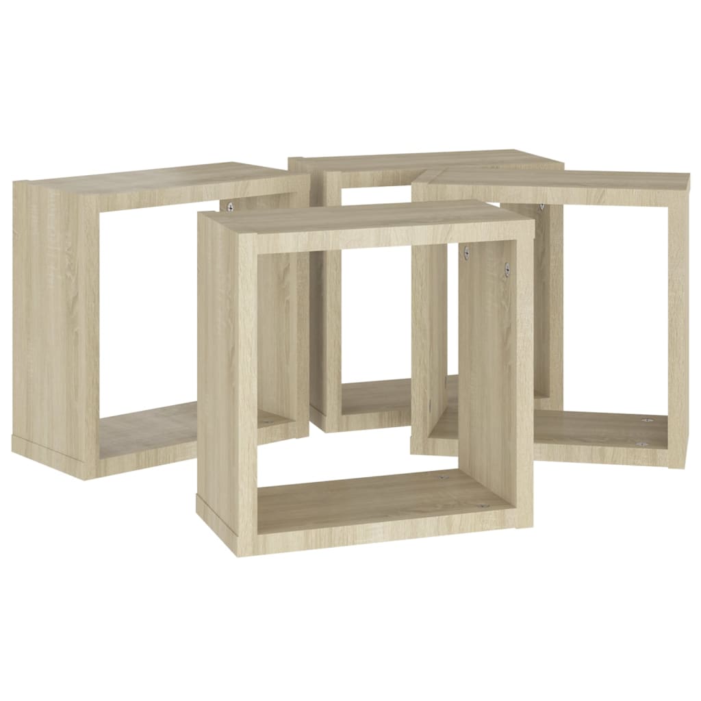 Cube shelves 4 pcs. Sonoma oak 30x15x30 cm