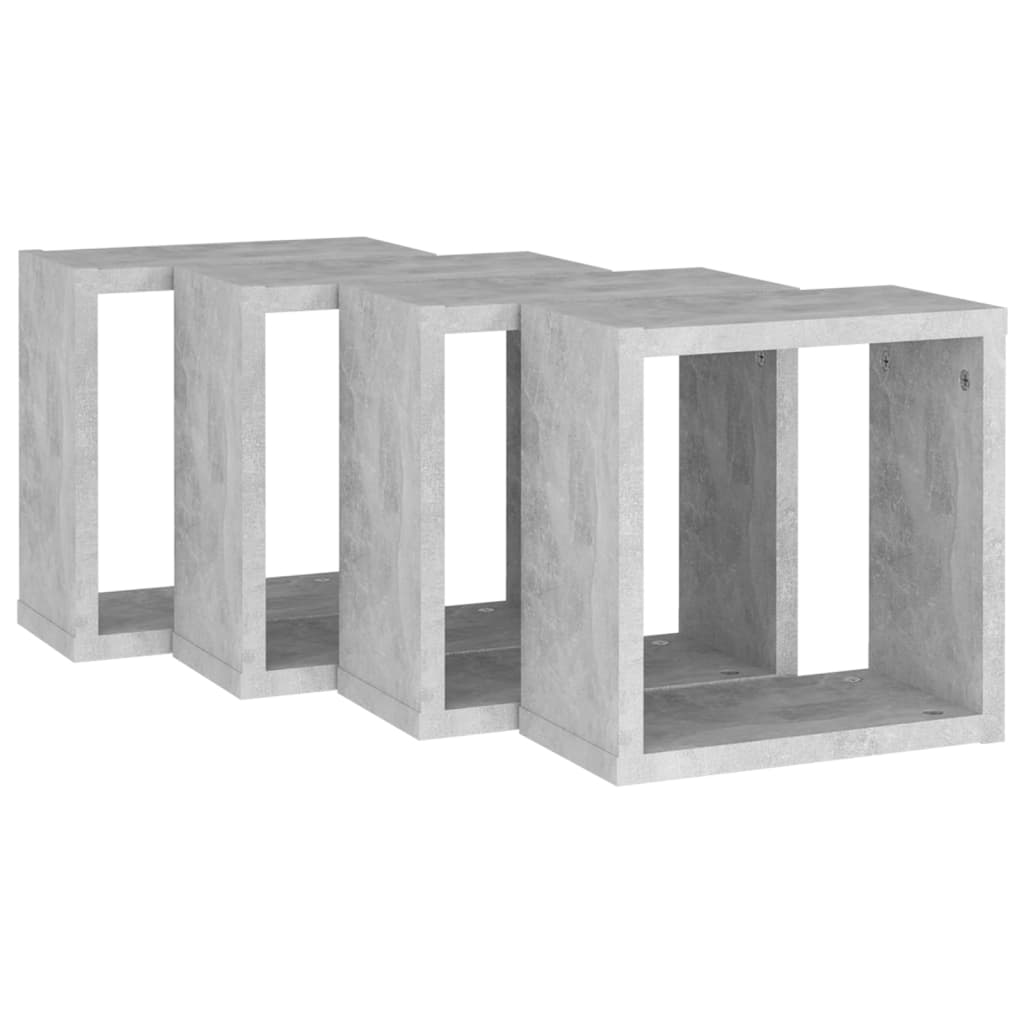 Cube shelves 4 pcs. Concrete grey 30x15x30 cm